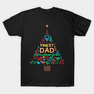 Finest Dad Gift - Xmas Tree 2 - Christmas T-Shirt